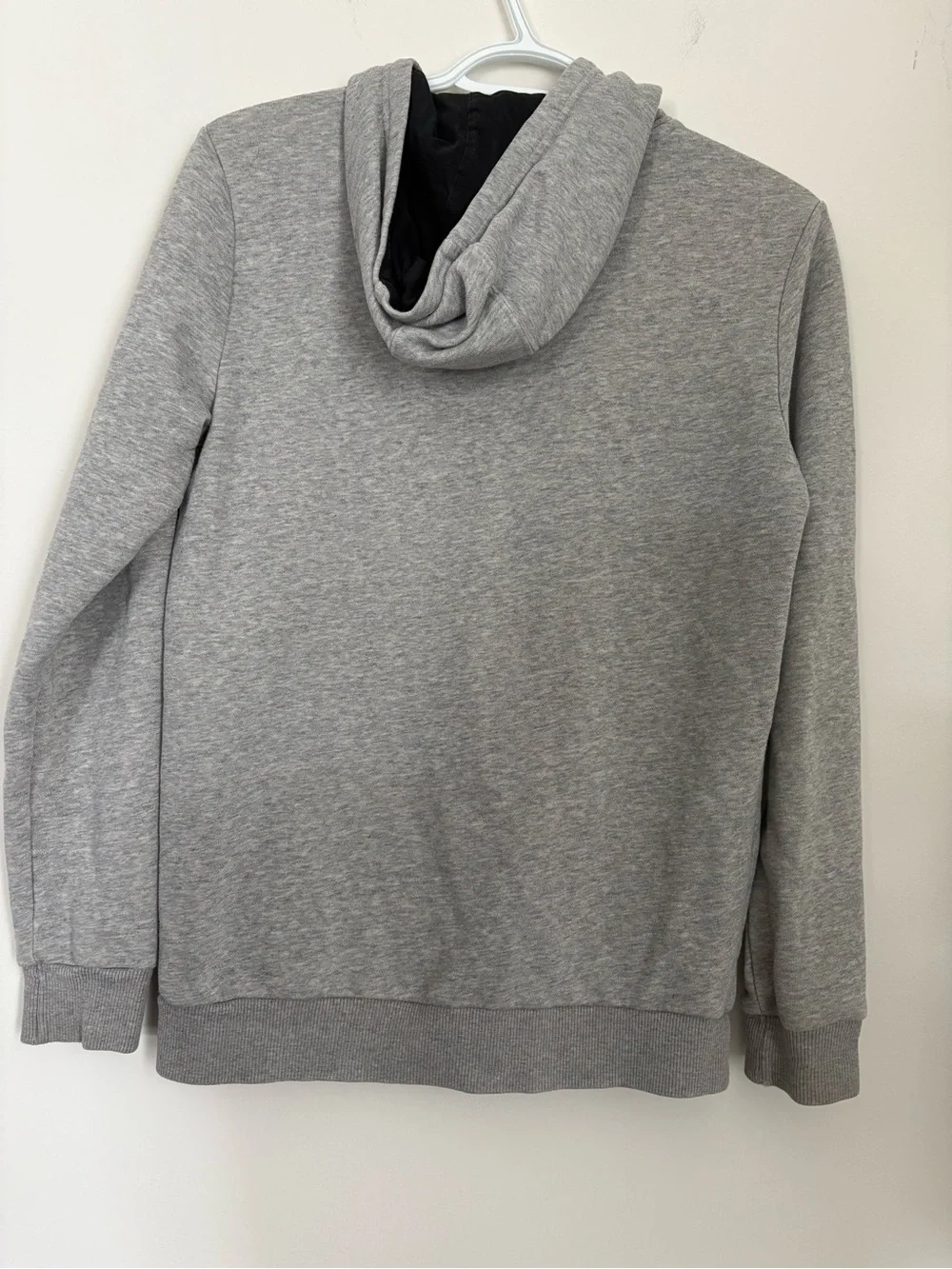 Adidas Essentials Big Logo Hoodie - Heather Gray Classic Sportswear - Picture 6 of 7